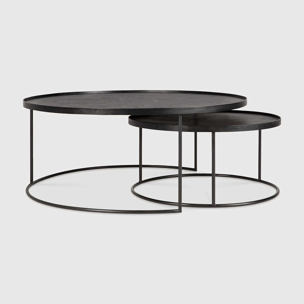 Ethnicraft / Round Tray Table Set / Beistelltische L / XL