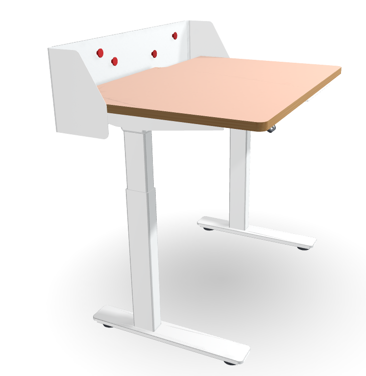 Häfele / height-adjustable job table / linolium panel